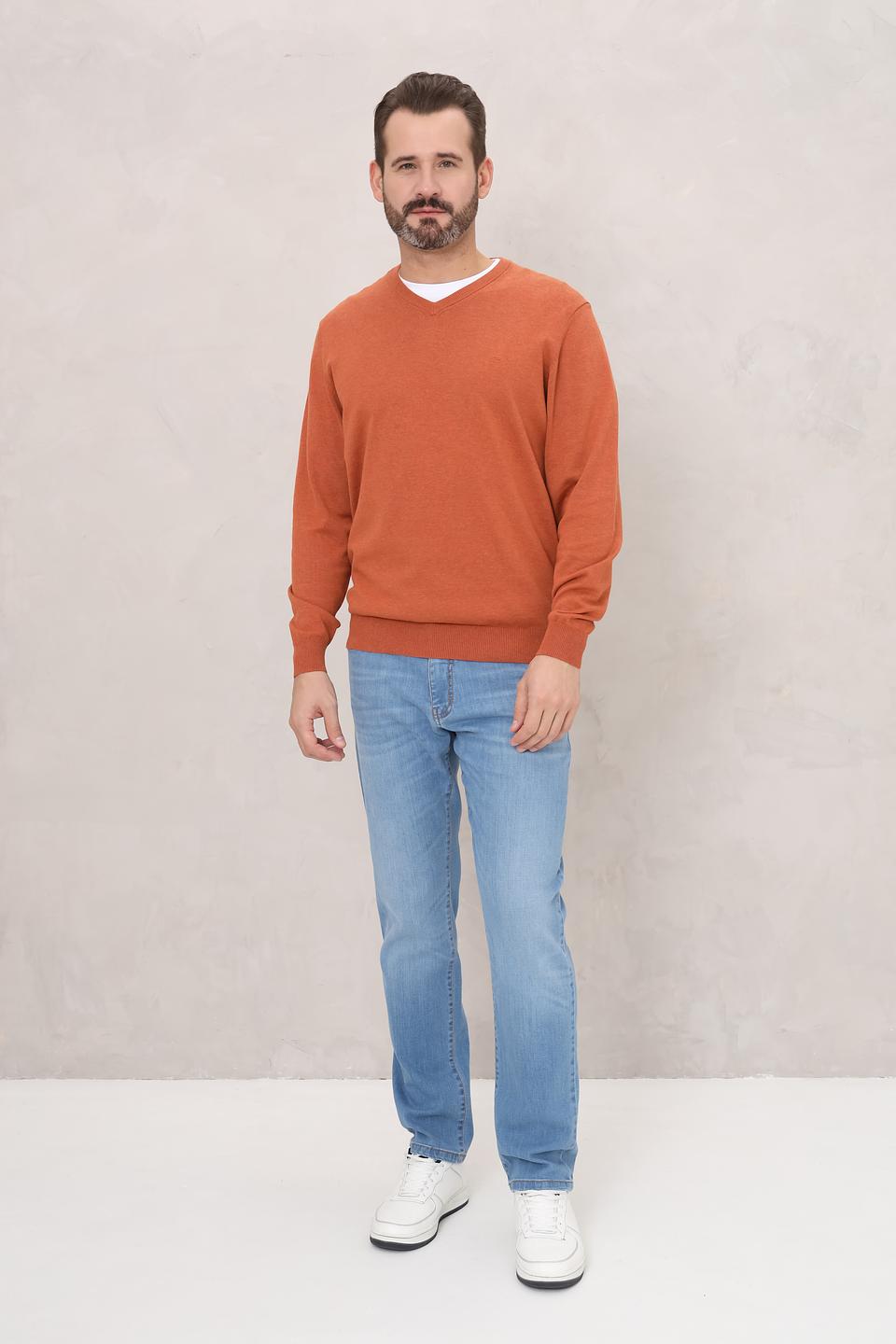 Джемпер Casa Moda рыжий V-образный