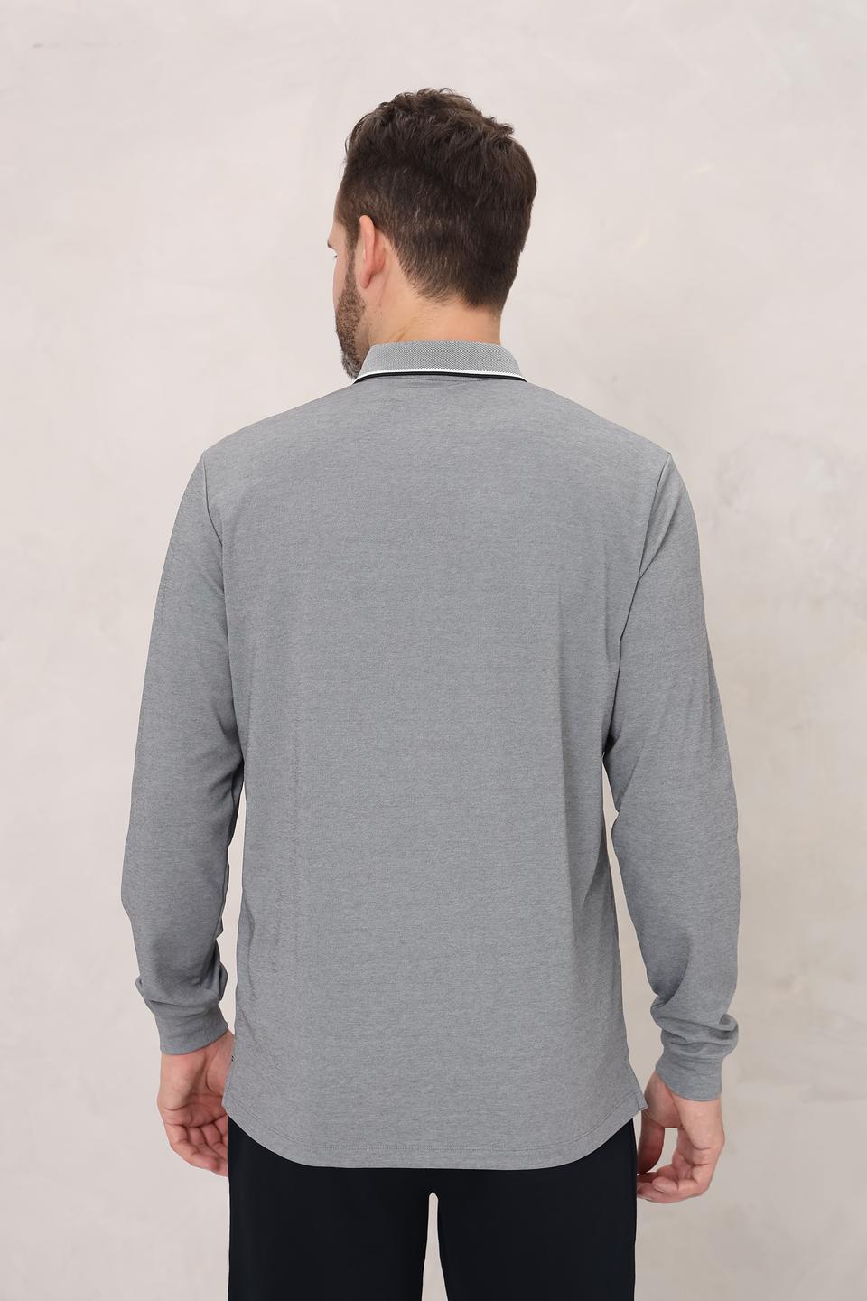 Поло Casa Moda с длинным рукавом серое