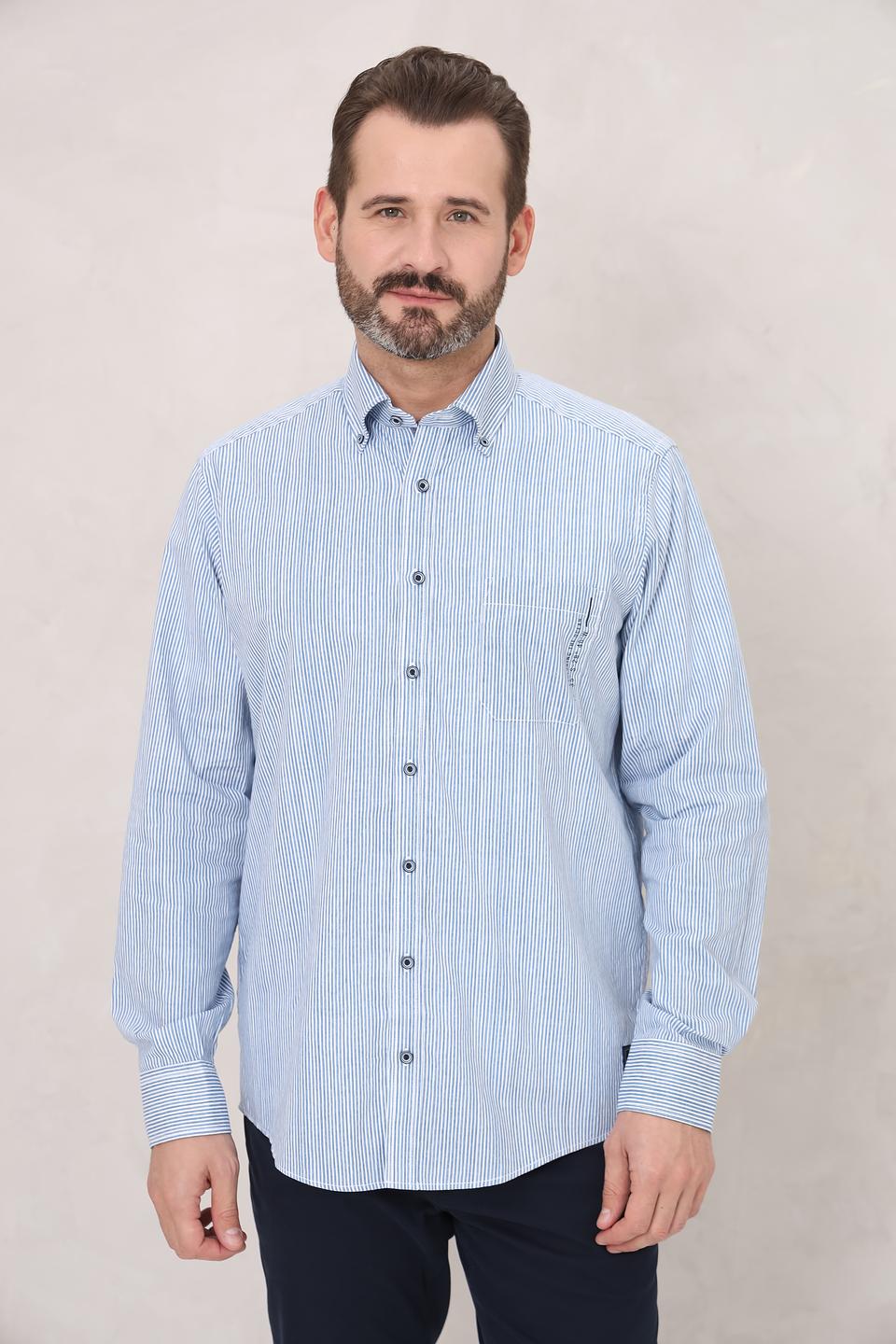 Рубашка Casa Moda в полоску голубую