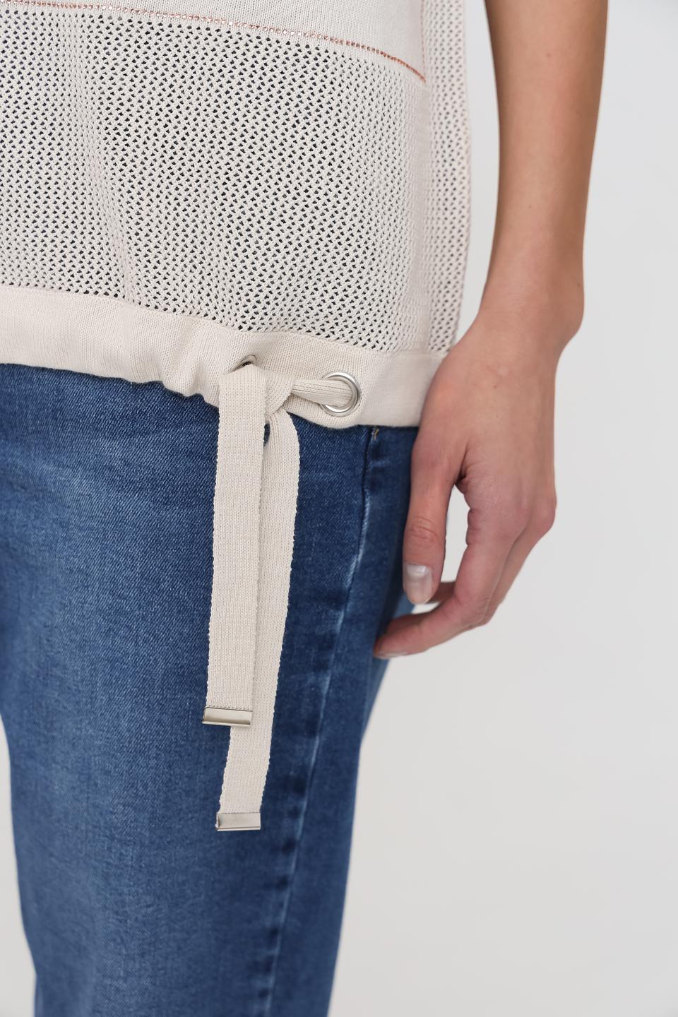 Пуловер Pezzo с вставками бежевый