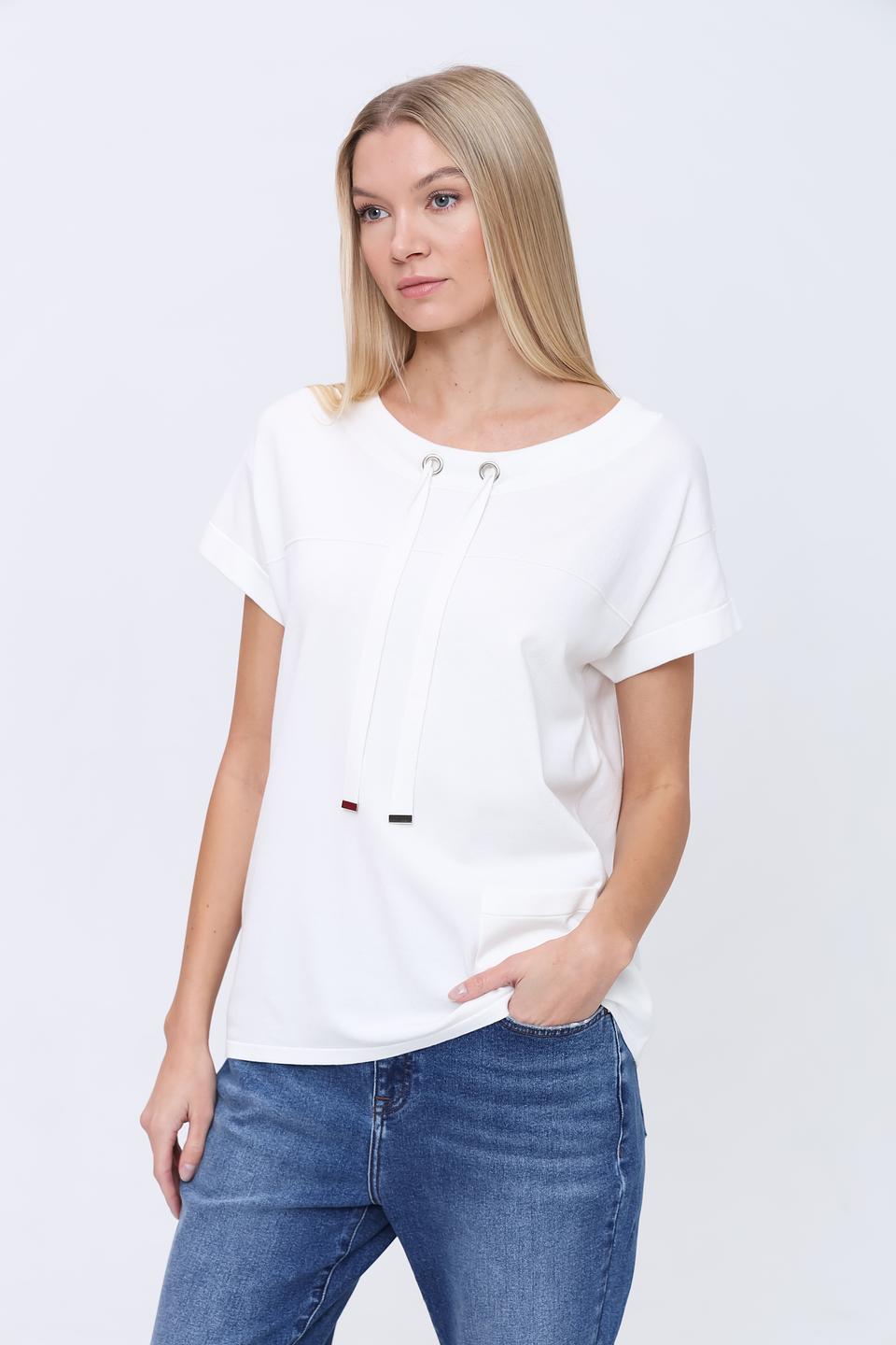 Пуловер Pezzo с шнурками белый