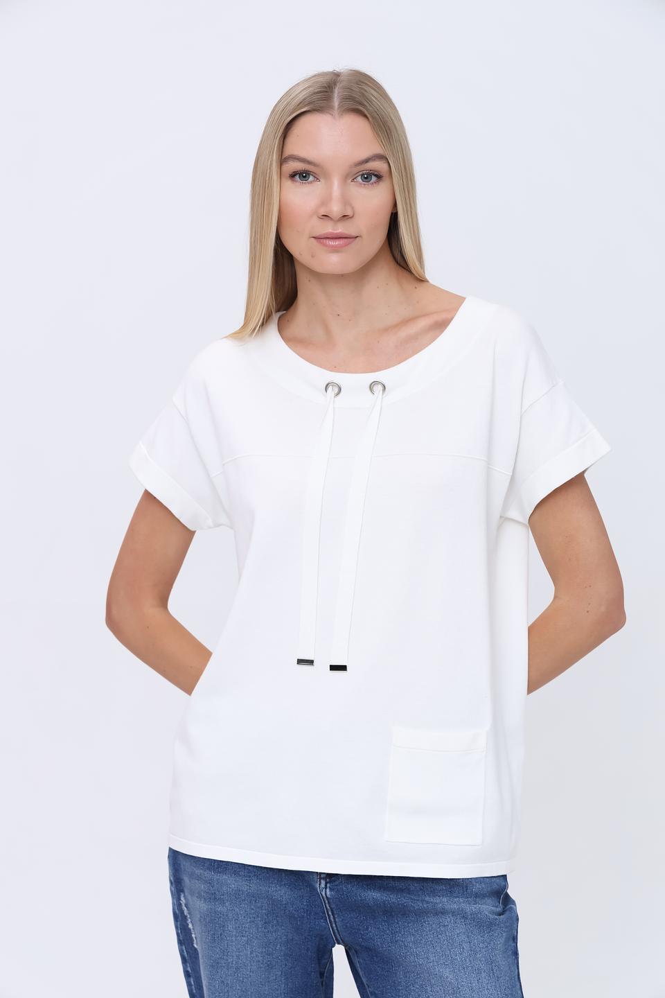 Пуловер Pezzo с шнурками белый