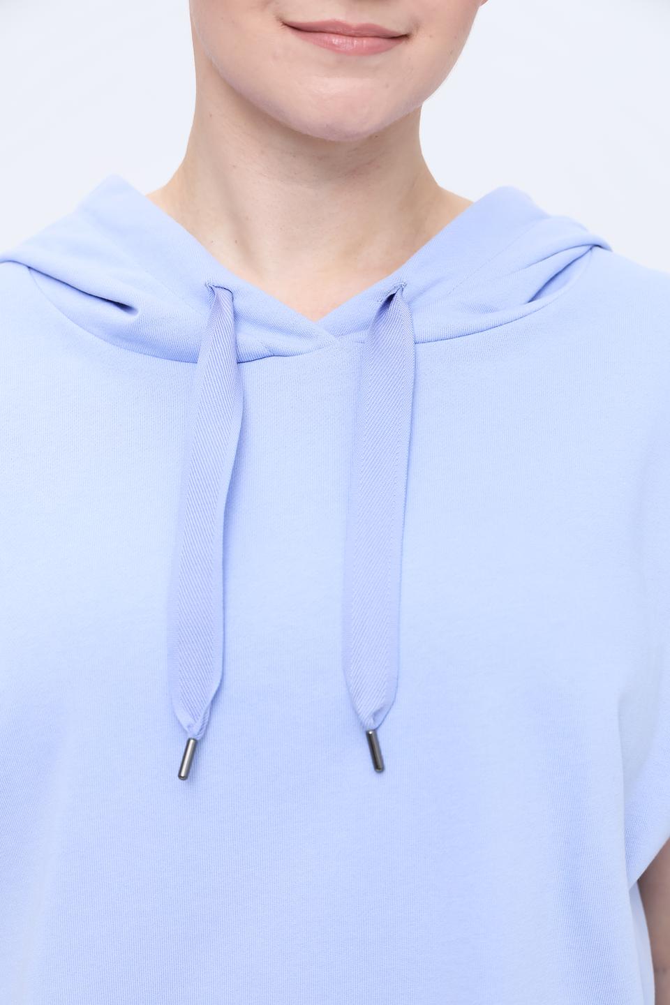 Пуловер Pezzo голубой с капюшоном