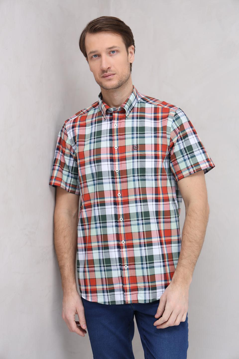 Рубашка кр Bugatti в клетку