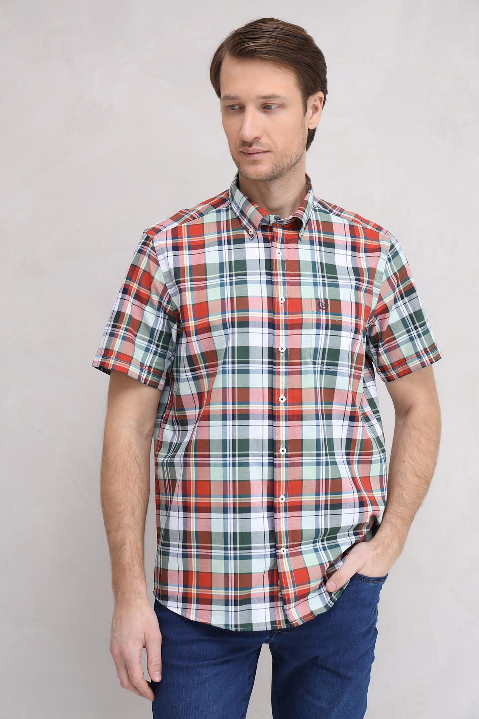 Рубашка кр Bugatti в клетку