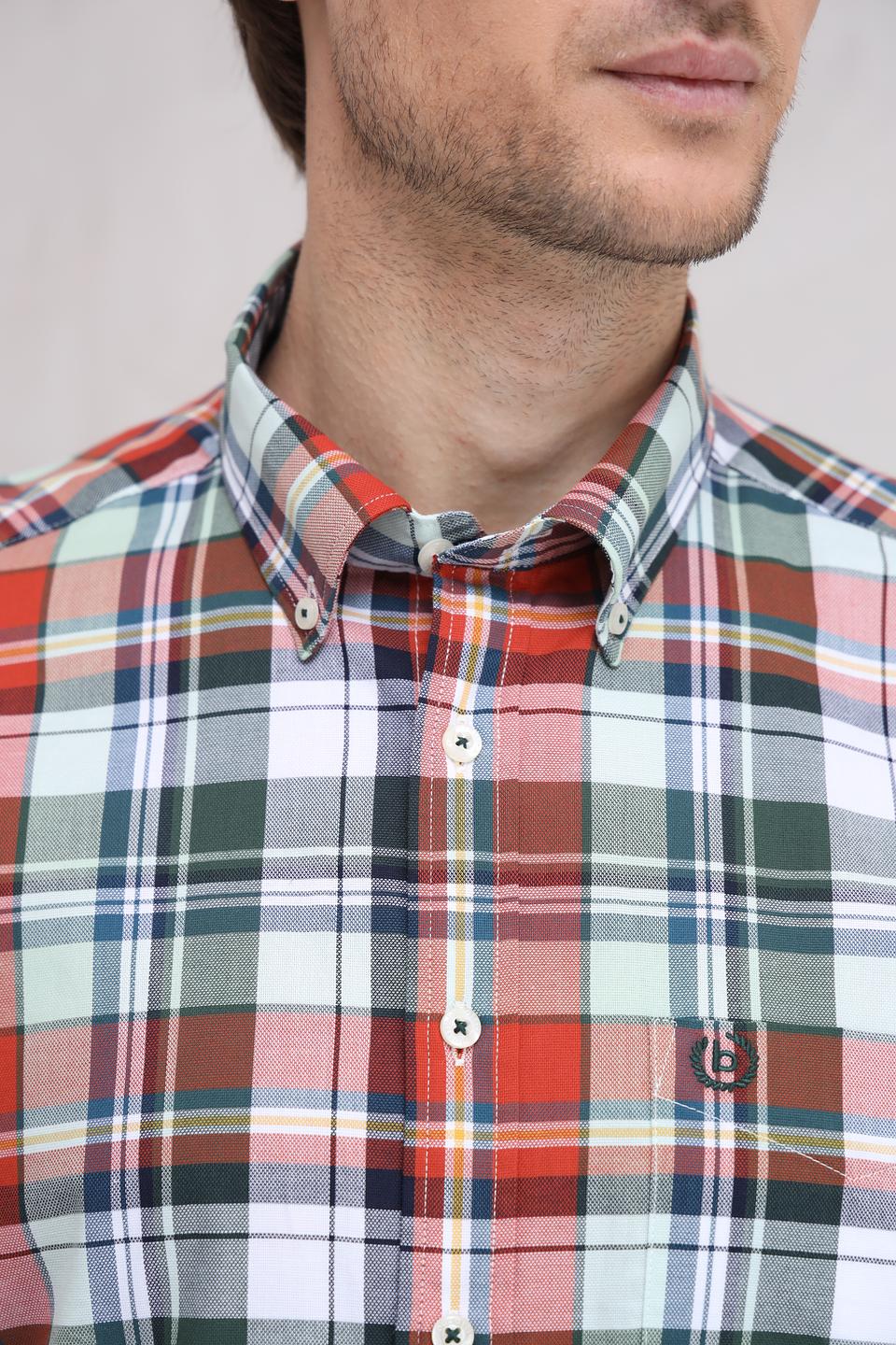 Рубашка кр Bugatti в клетку