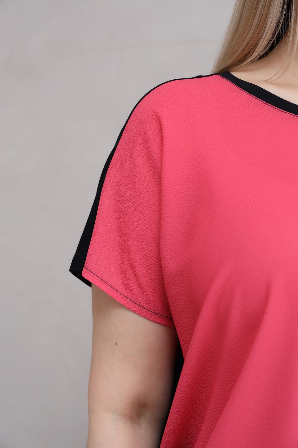 Блуза Samoon с принтом кораллово-черная