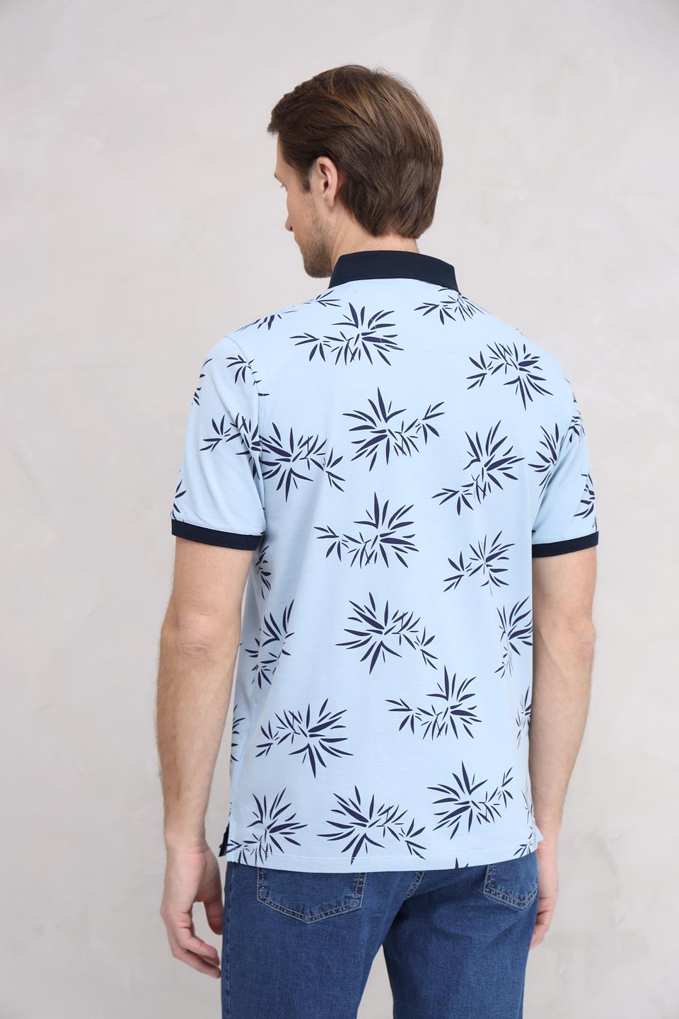 Поло Monte Carlo с принтом голубой