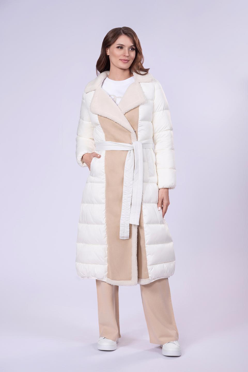 Пальто Twin Set стеганое бежевое