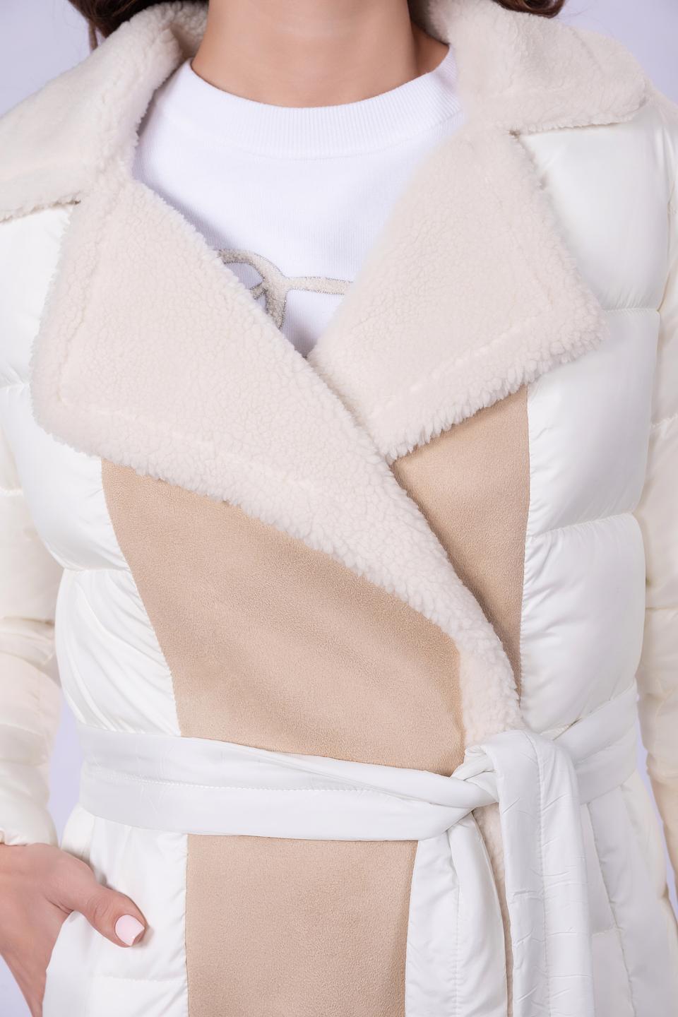 Пальто Twin Set стеганое бежевое