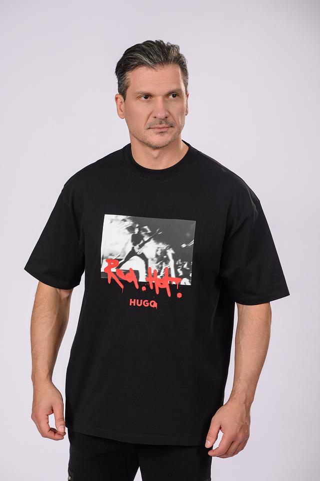 Футболка Hugo с принтом чёрная