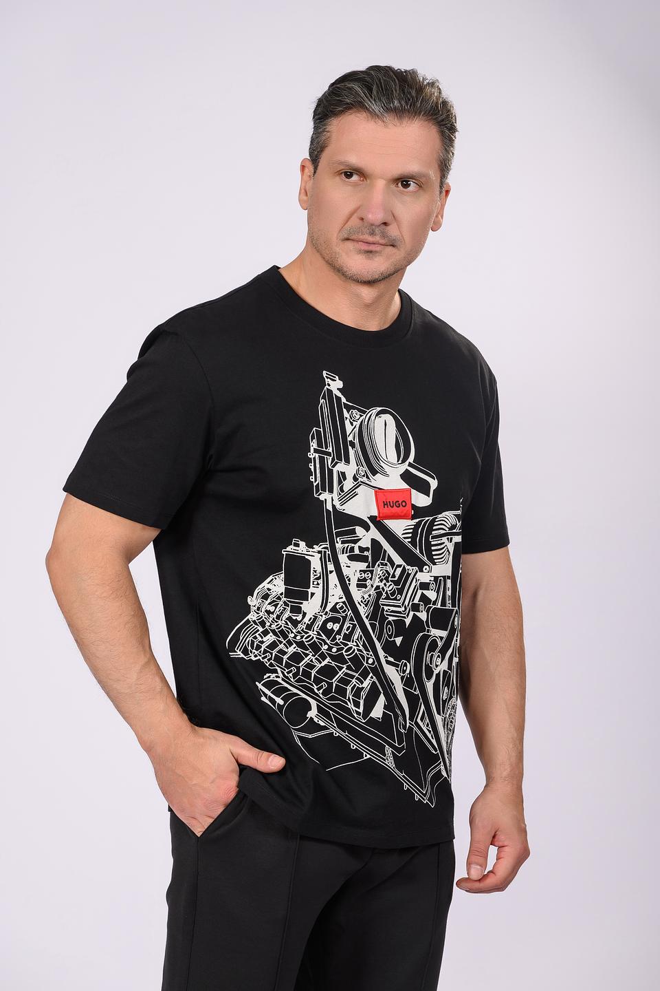 Футболка Hugo с принтом чёрная