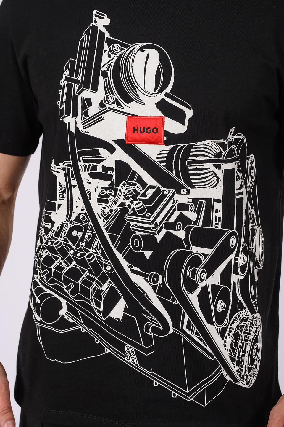 Футболка Hugo с принтом чёрная