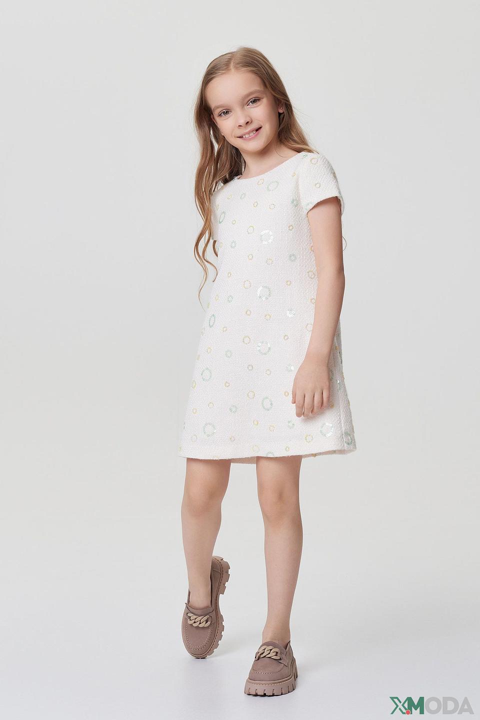 Платье Choupette детское белое с декоративными элементами