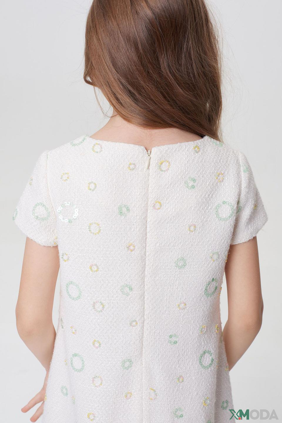 Платье Choupette детское белое с декоративными элементами