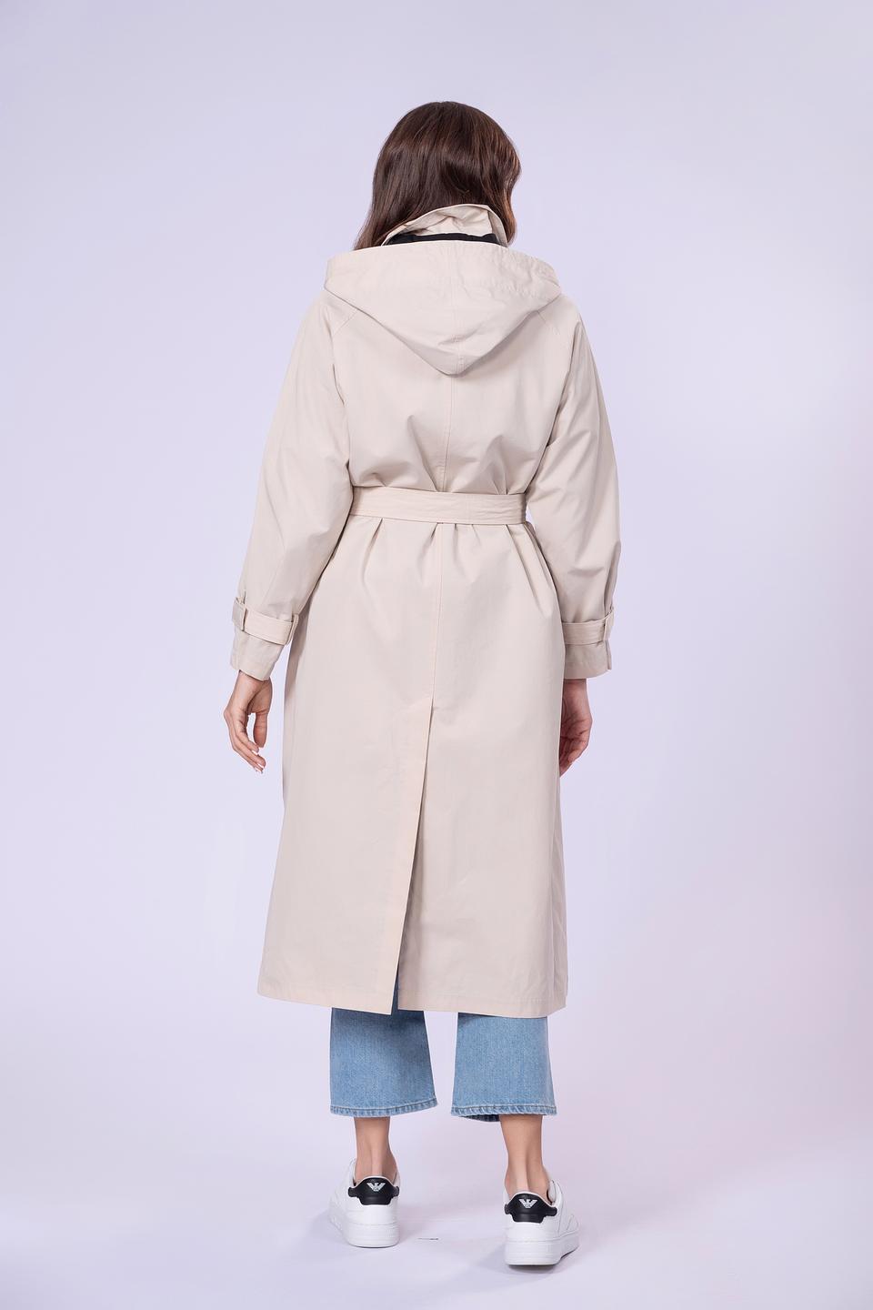 Плащ Hetrego женский бежевый с капюшоном