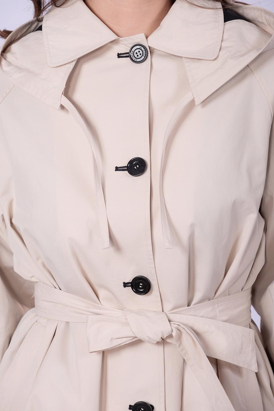 Плащ Hetrego женский бежевый с капюшоном