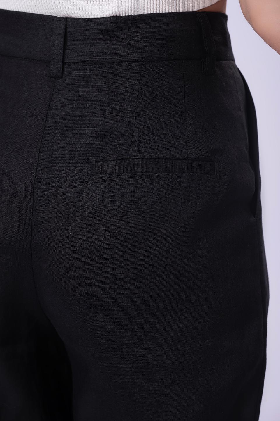 Брюки Shade из льна чёрные