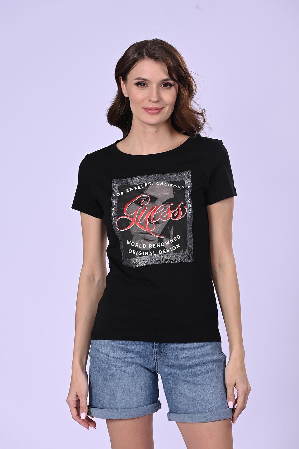 Футболка Guess с принтом чёрная