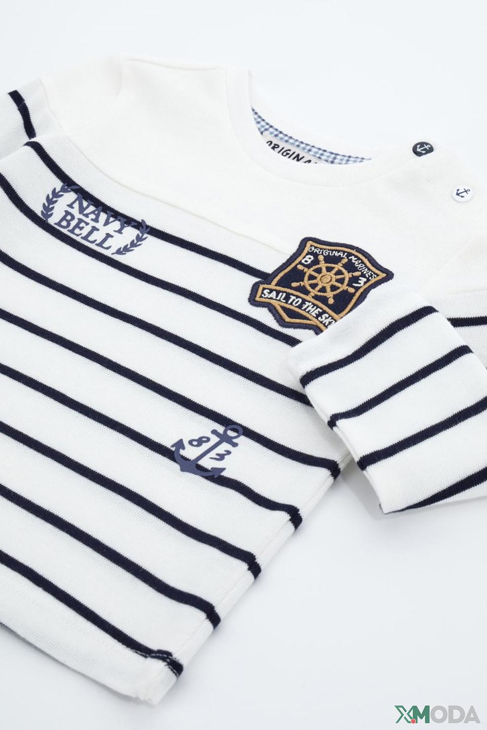 Лонгслив Original Marines в полоску белый