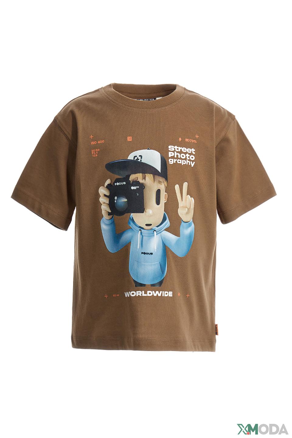 Футболка Original Marines коричневая с принтом