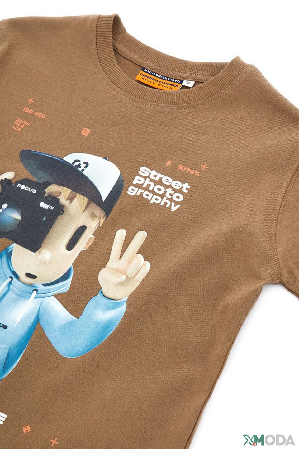 Футболка Original Marines коричневая с принтом