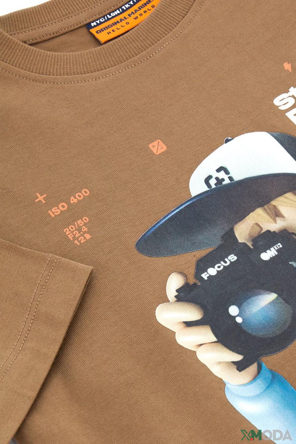 Футболка Original Marines коричневая с принтом