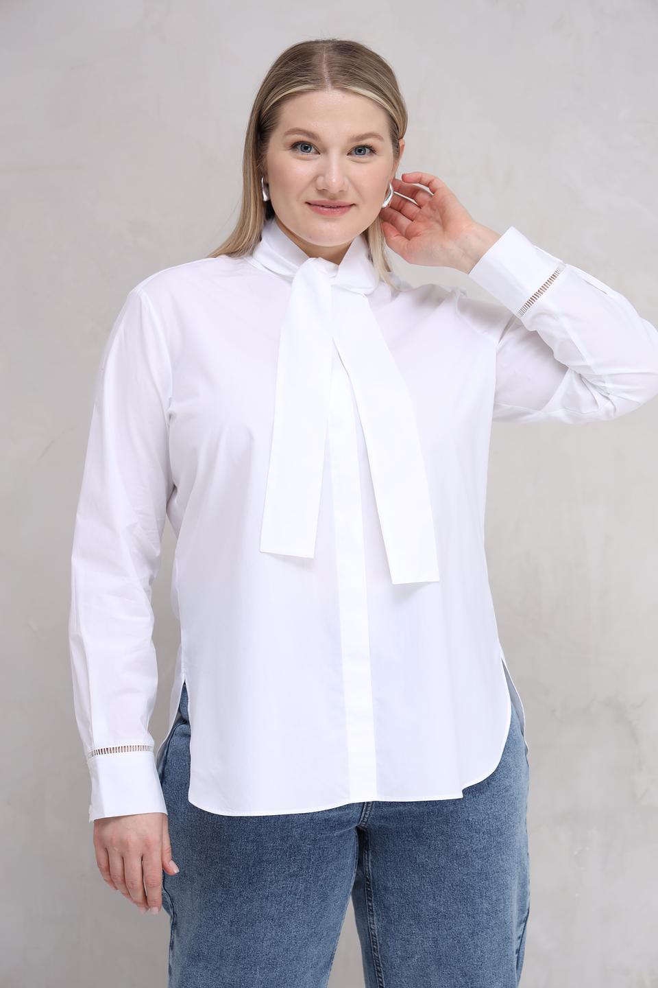 Рубашка Gerry Weber белая с лентой