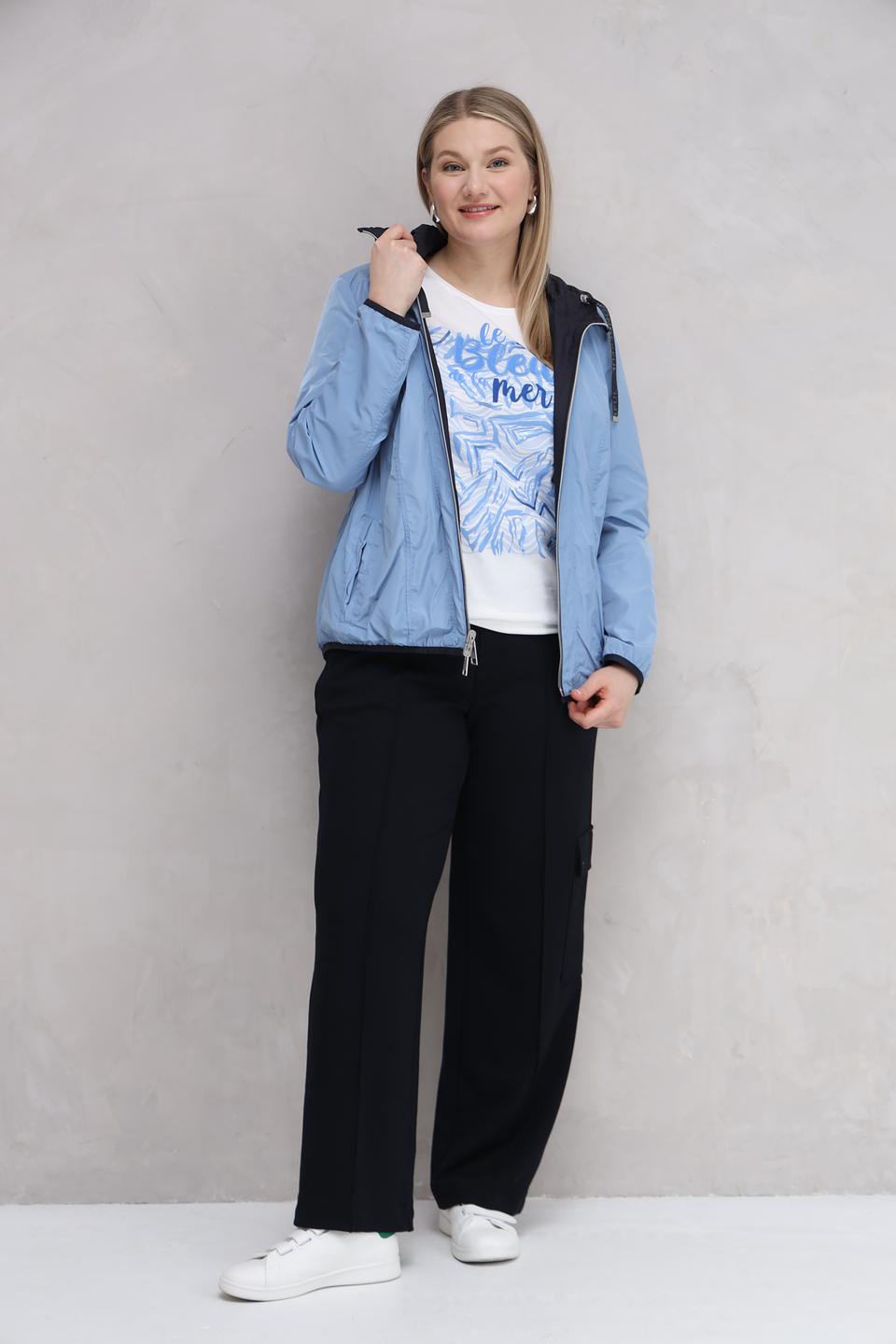 Куртка Lebek голубая с капюшоном