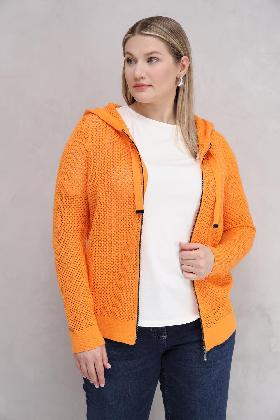 Жакет Lebek оранжевый с капюшоном