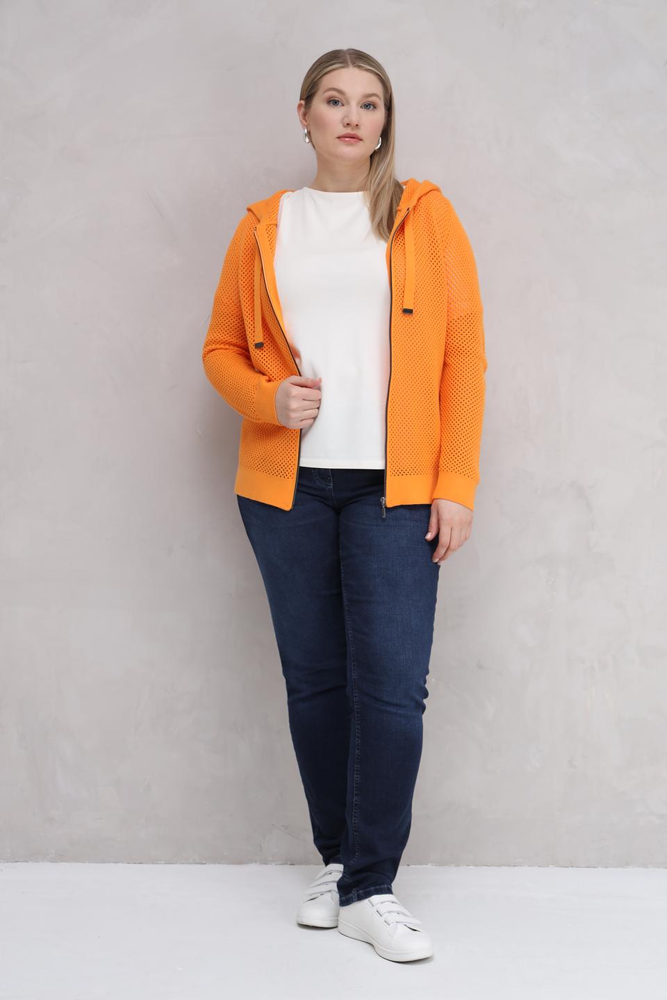 Жакет Lebek оранжевый с капюшоном