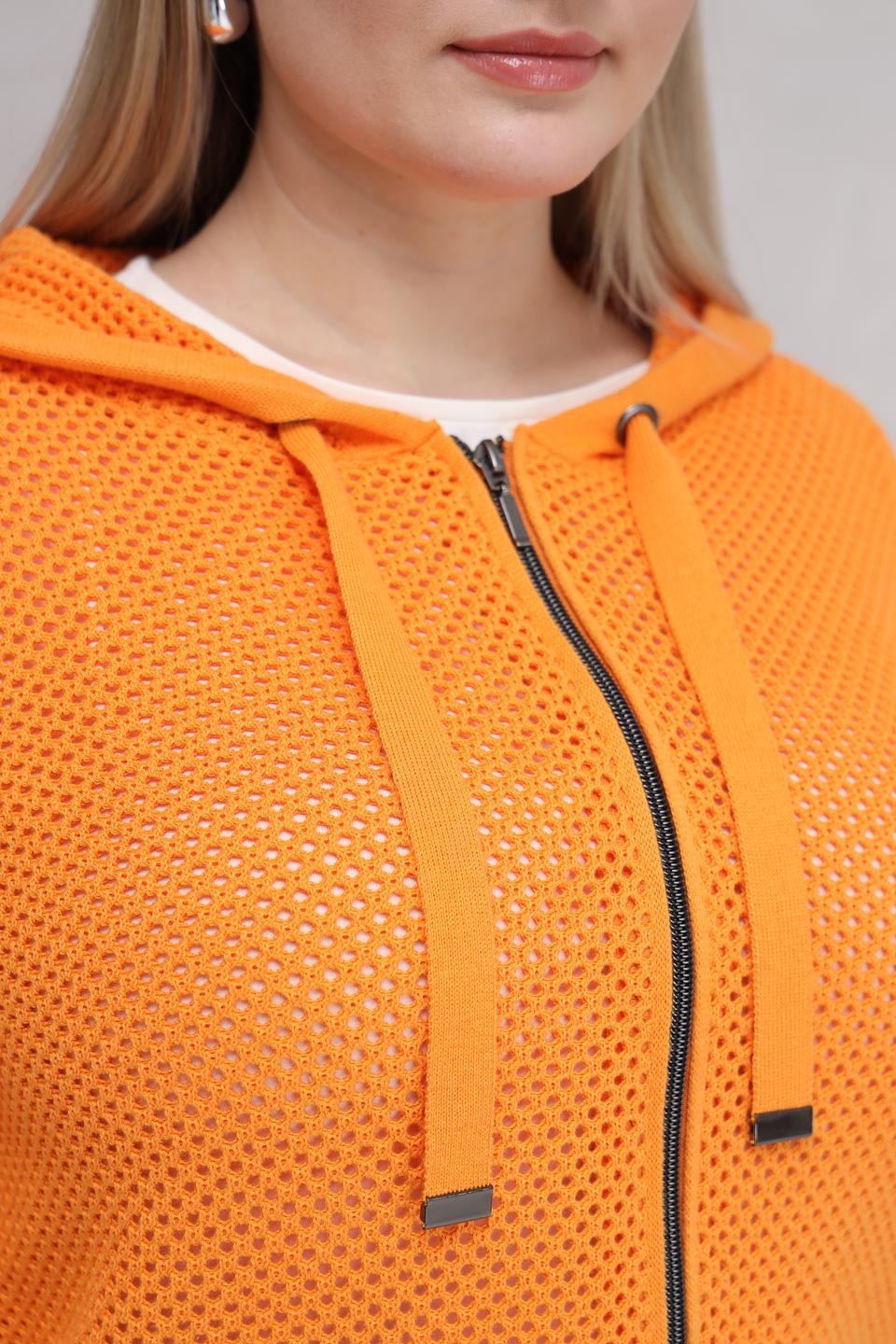 Жакет Lebek оранжевый с капюшоном