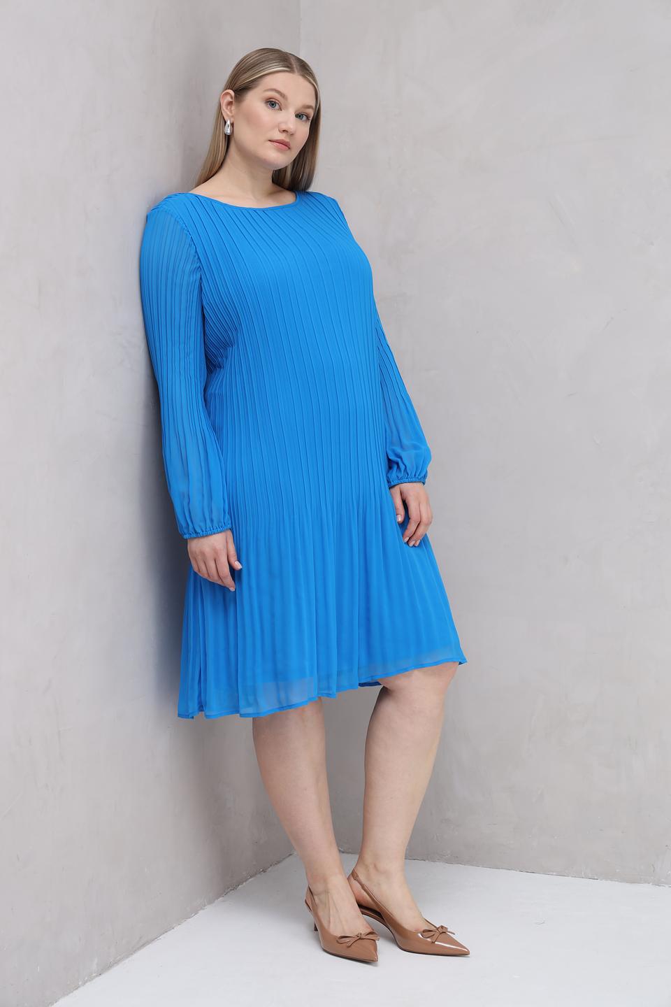 Платье Samoon плиссе голубое