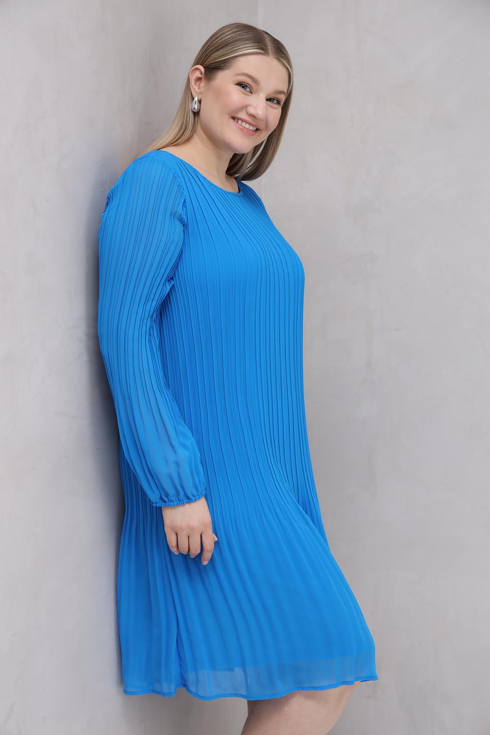 Платье Samoon плиссе голубое