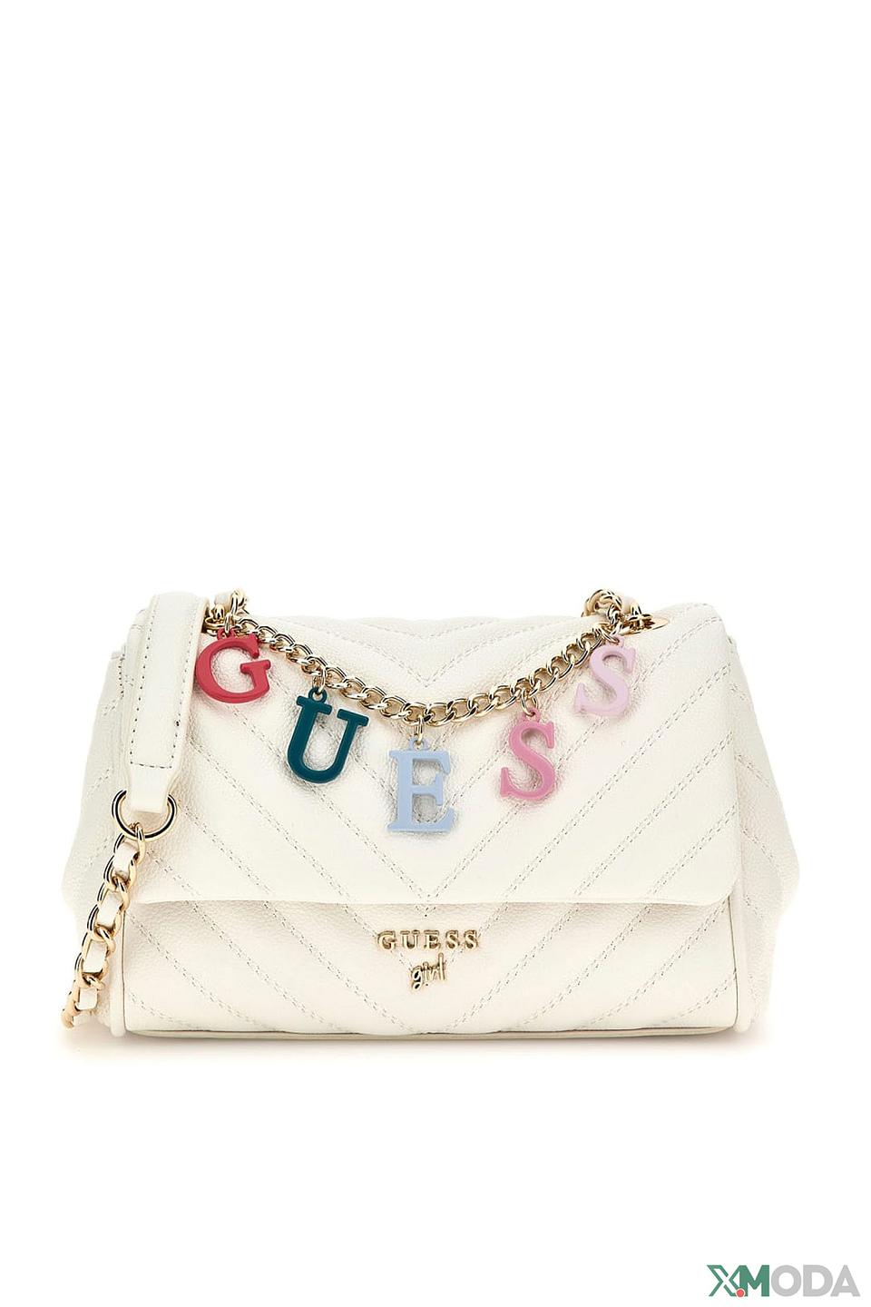 Сумка Guess дев. с брелоком белый