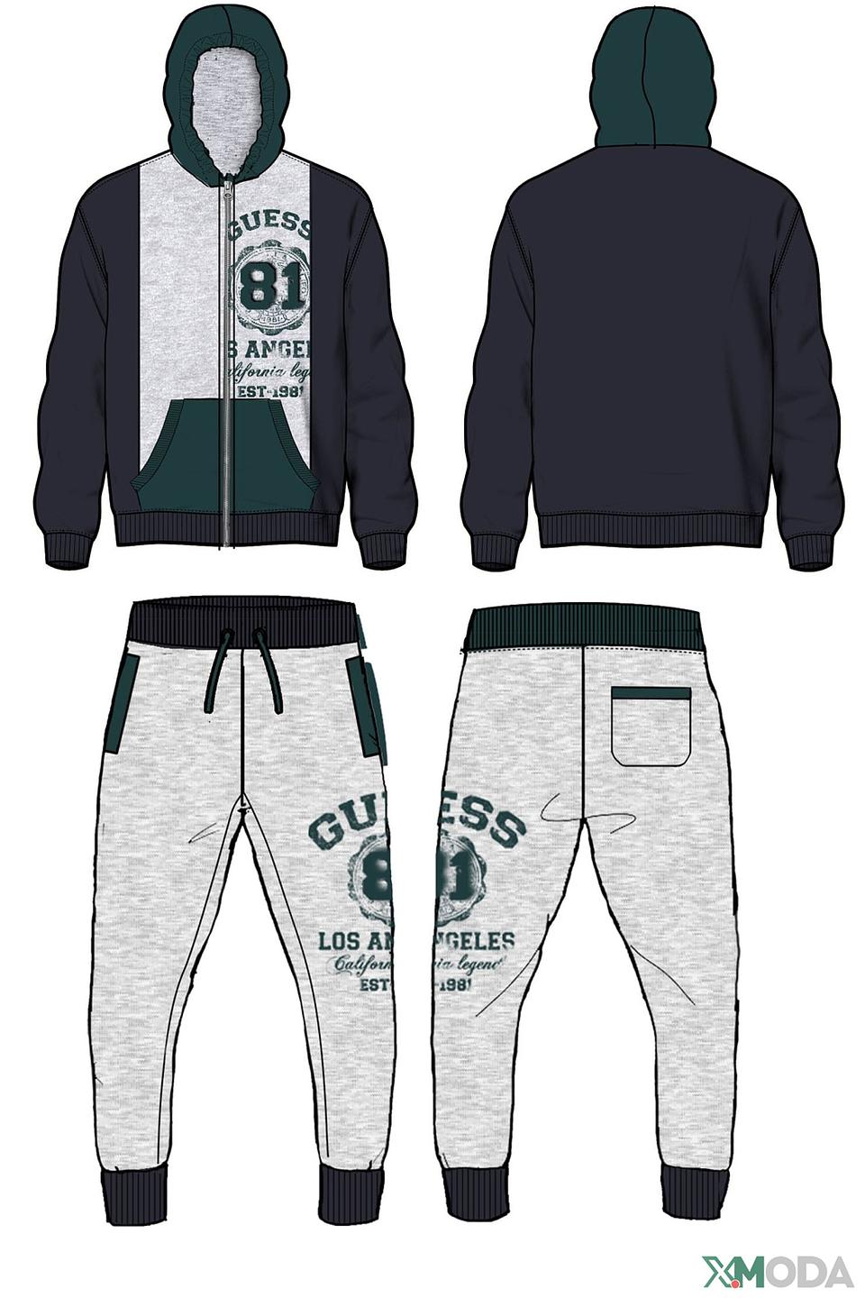 Комплект Guess синий с серым