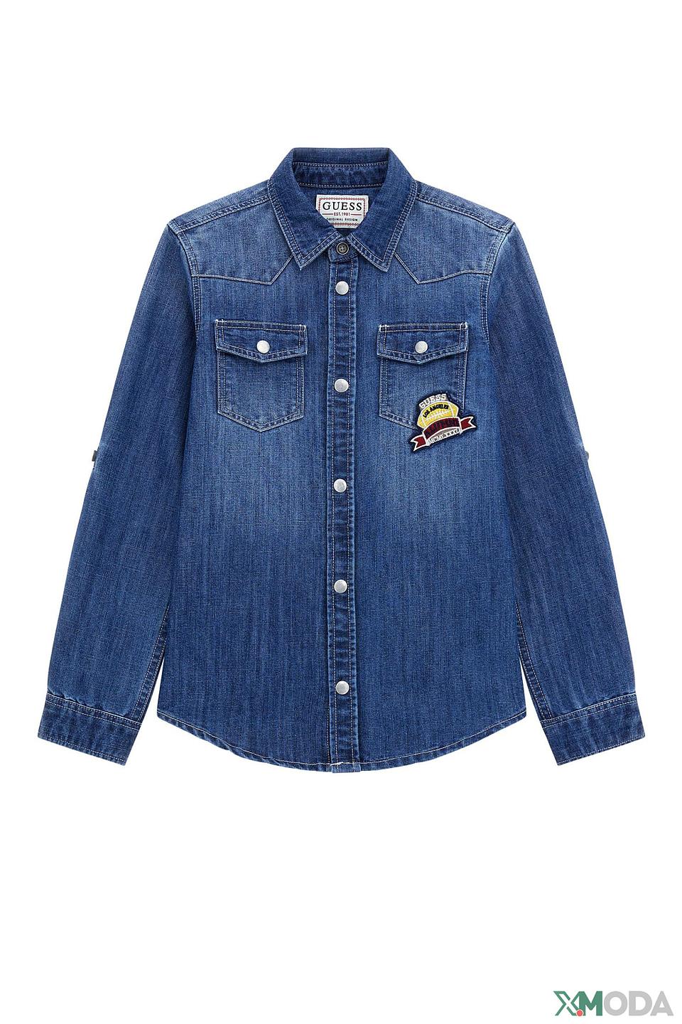 Рубашка Guess джинсовая синяя
