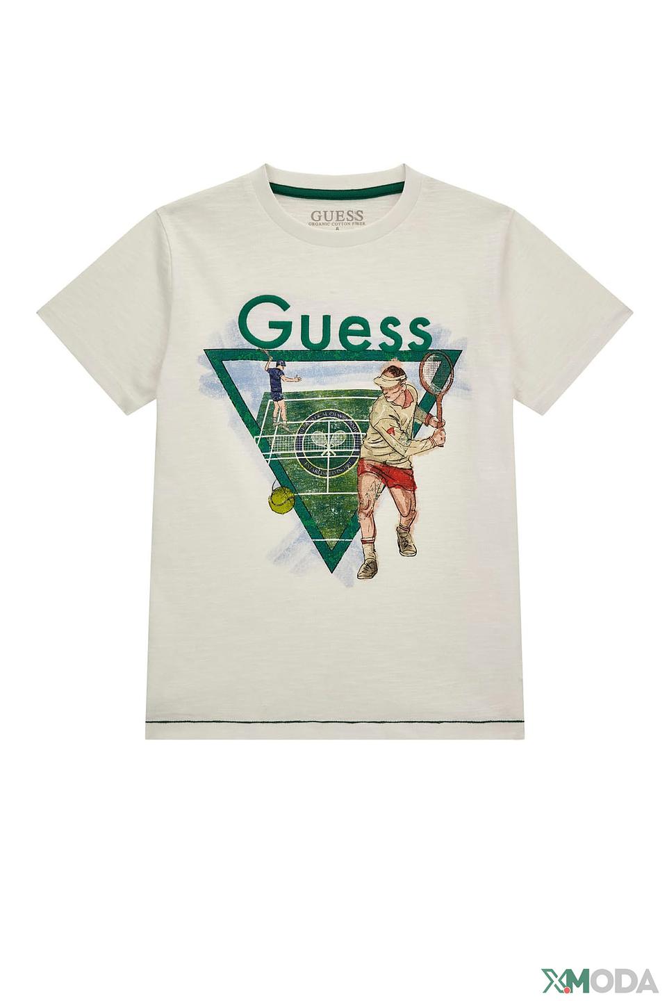 Футболка Guess теннисный принт белый