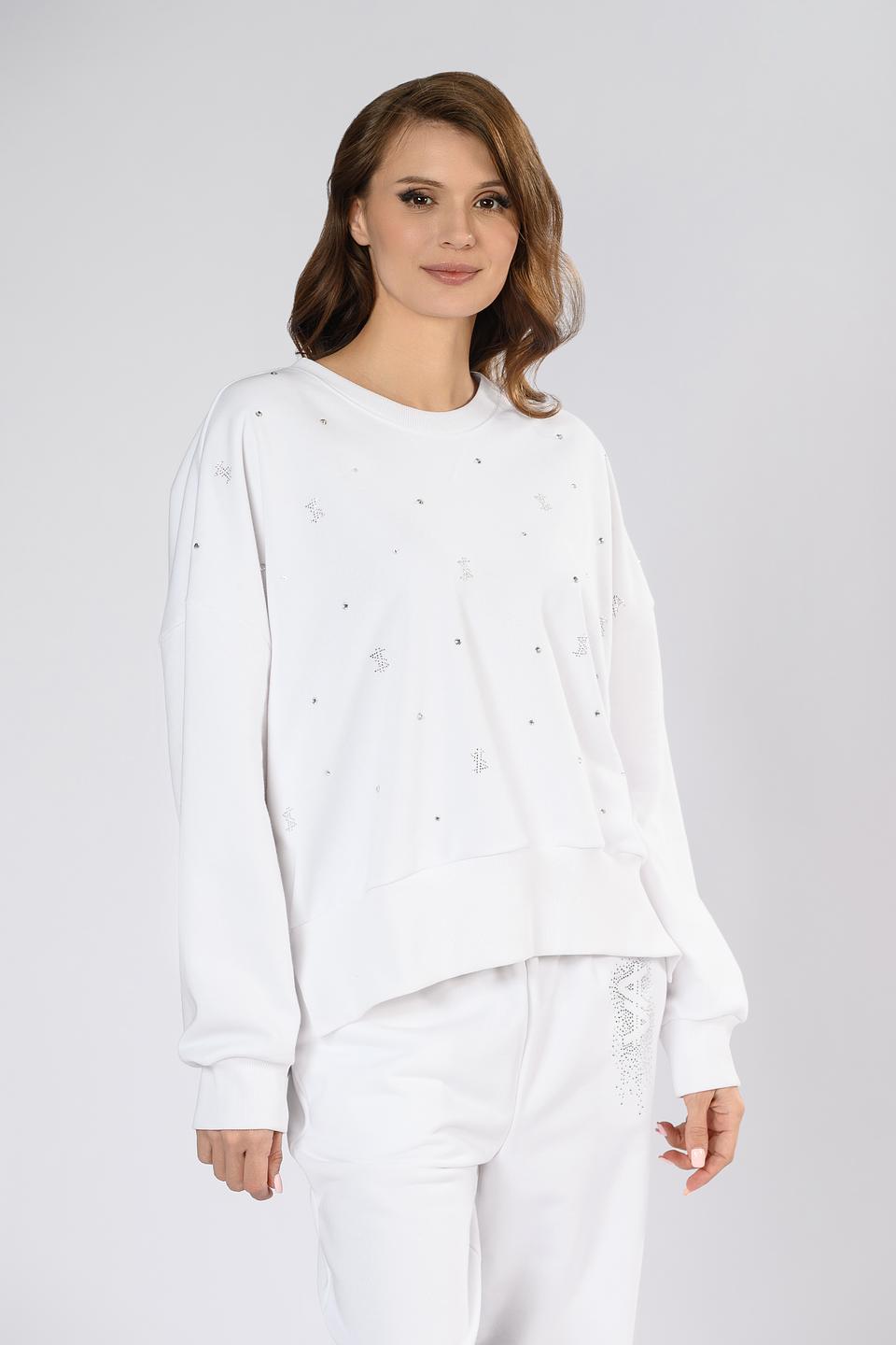 Джемпер Twin Set Actitude белый с кристаллами