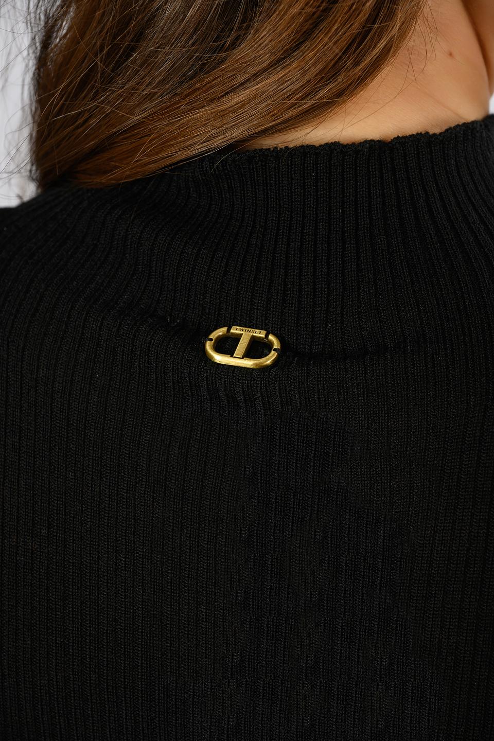 Джемпер Twin Set чёрный с горлом