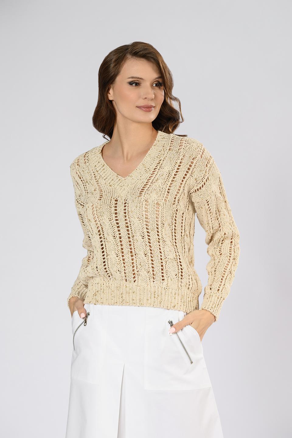 Джемпер Tricot Chic ажурный бежевый