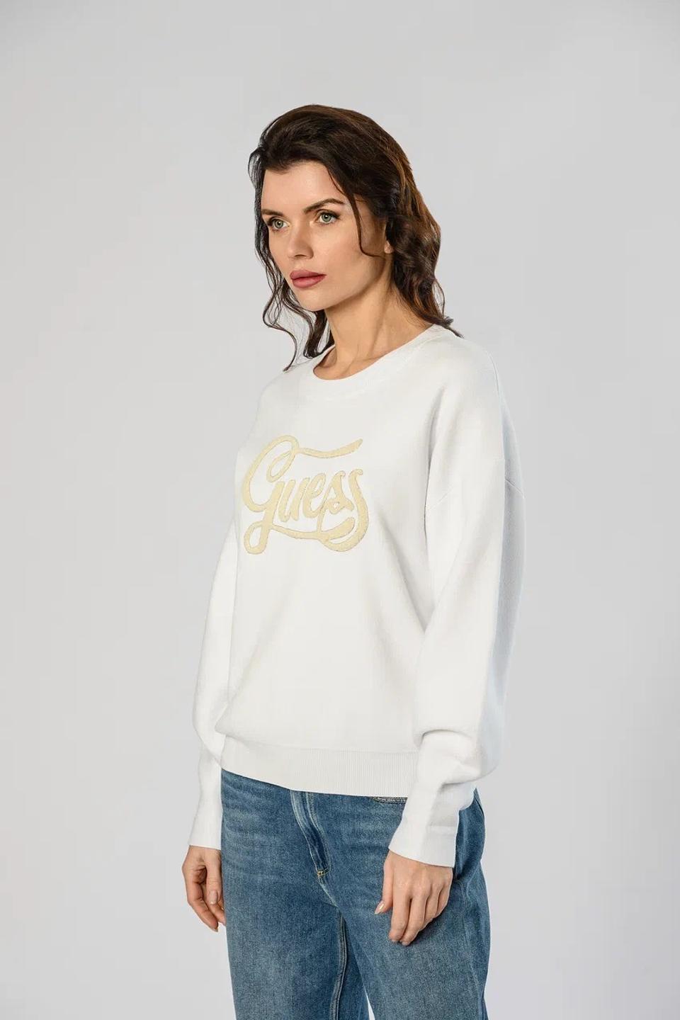 Джемпер Guess с логотипом белый