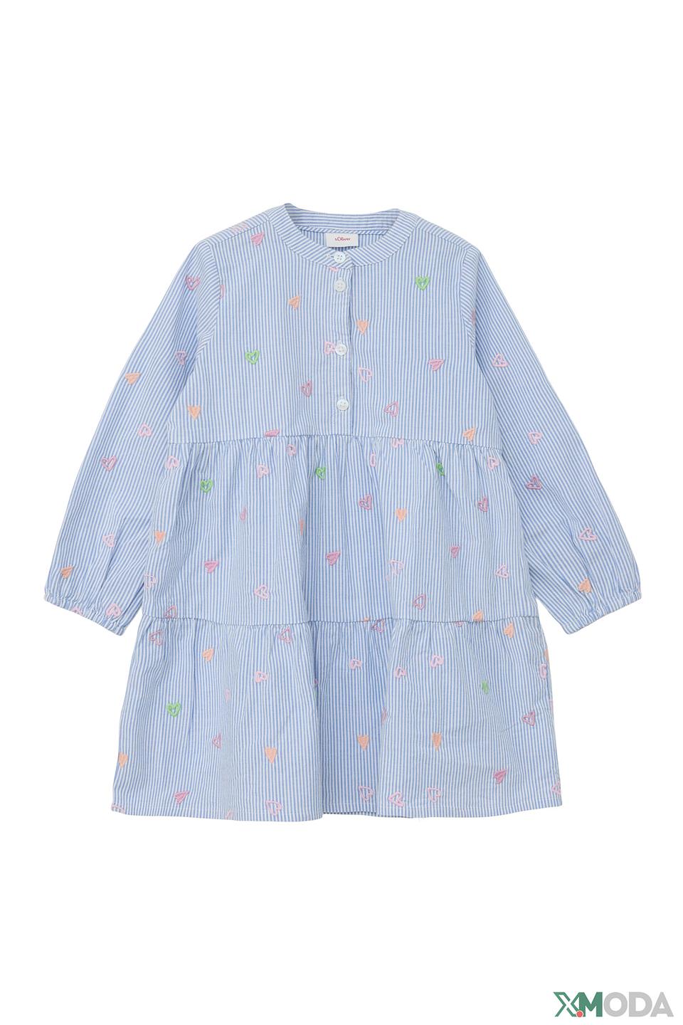 Платье s.Oliver дев. в полоску с вышивкой