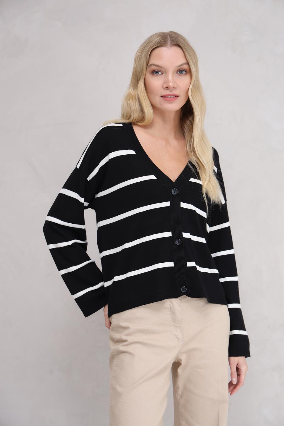 Жакет Broadway в полоску чёрный