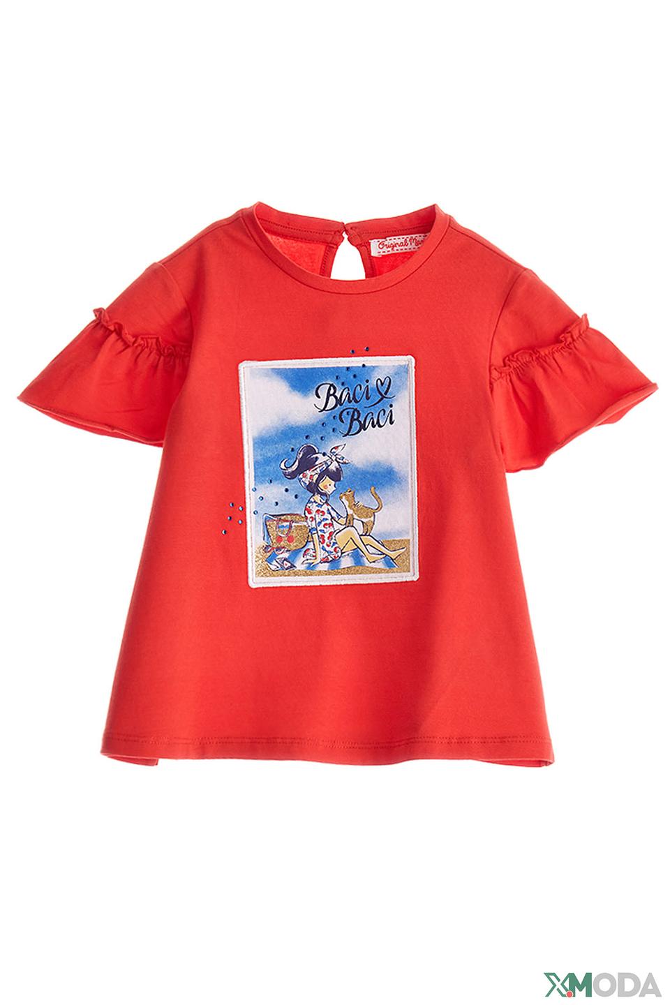 Футболка Original Marines дев. с принтом красный