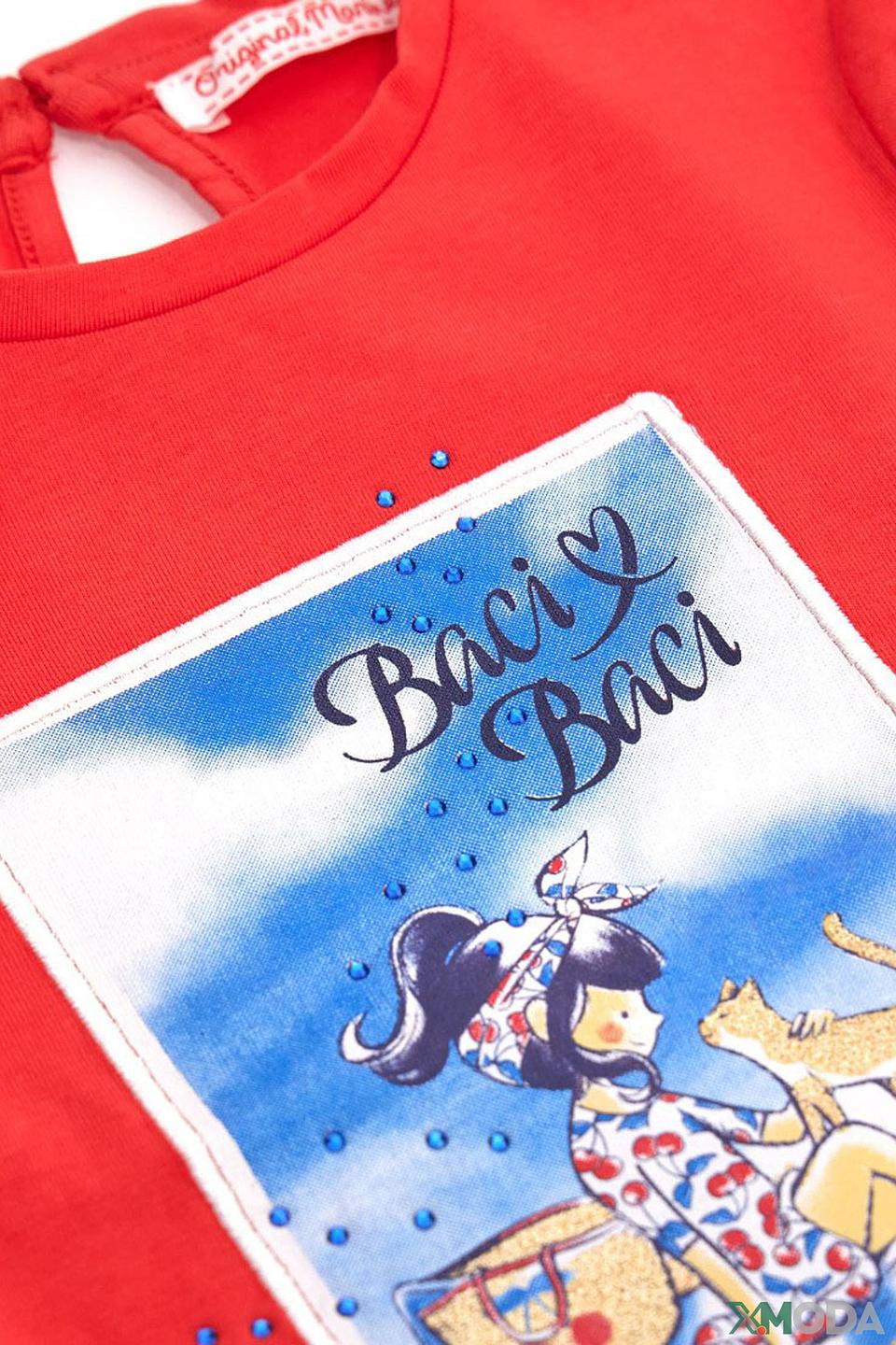 Футболка Original Marines дев. с принтом красный