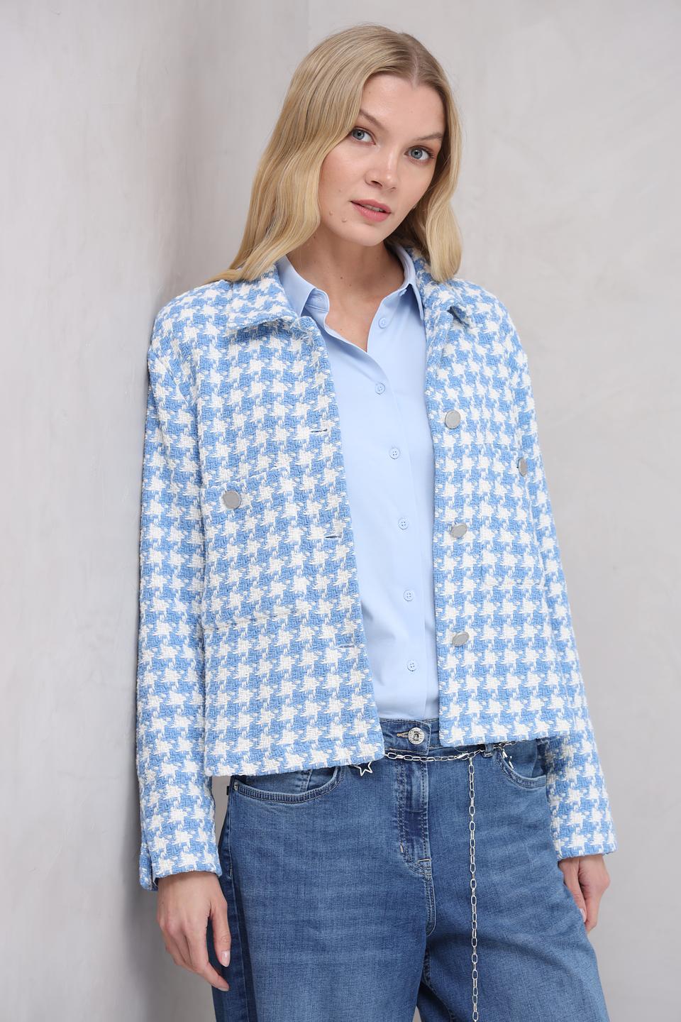 Жакет You Just White в клетку голубой