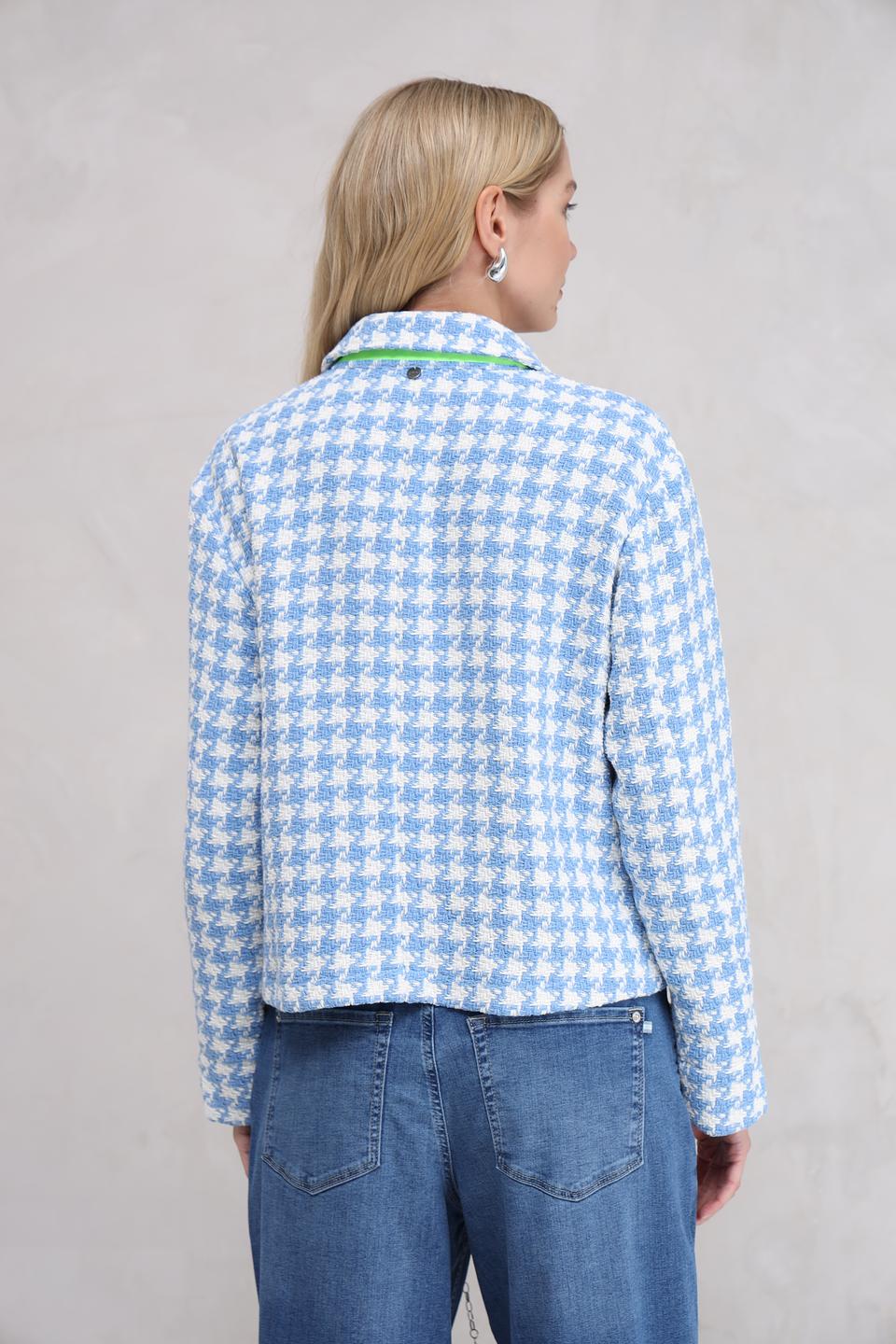 Жакет You Just White в клетку голубой