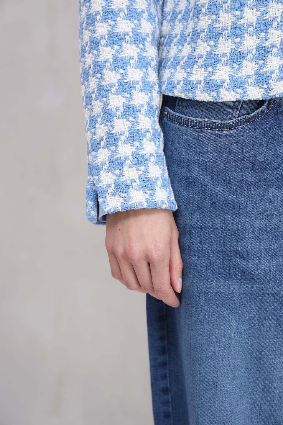 Жакет You Just White в клетку голубой