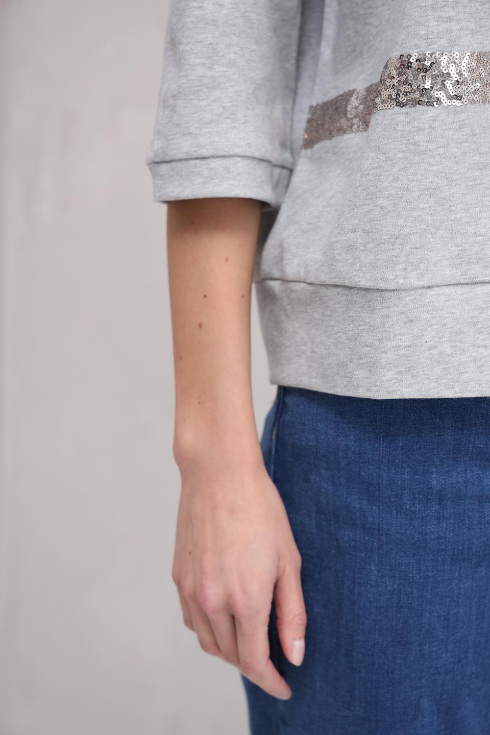 Пуловер Gerry Weber с пайетками серый